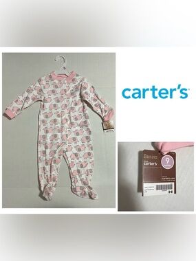 🆕CARTER’S - 9M - NWT - INFANT GIRLS PINK ELEPHANT SLEEPER